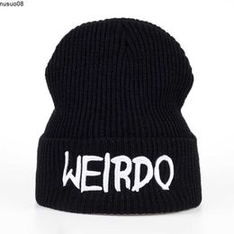 Beanie/Skull Caps Fashion WEIRDO embroidery Winter men women For Warm Winter Knitted Hat Brand Boy Girl Hat Casquette Beanies cap hats J230518