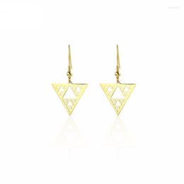 Dangle Earrings Classic Geometry Hollow Triangle Drop Stainless Steel Math Creative Women Jewellery Gift