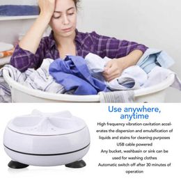 Machines Portable Mini Washing Machine Low Noise Ultrasonic Turbine Washing Machine with USB Cable Convenient for Travel Business Trip