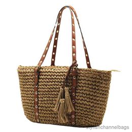 Stuff Sacks Overlarge Woven Straw Bag Women Shoulder Bag Beach Tote Handbags and Purse Summer Travel Rattan Bags for Women New