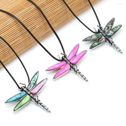 Pendant Necklaces Exquisite Dragonfly Shell Necklace Natural Animal For Jewellery Gift Length 55 5cm Size 50x62mm