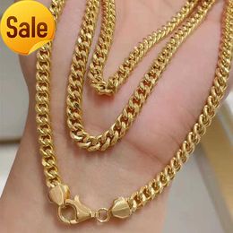 18K Solid Gold Cuban Link Chain 1.7mm-10mm Thick Necklace Custom Length Hip Hop Jewellery Dubai 18k Gold Chain Necklace New Design