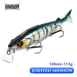 Fishing Hooks Kingdom Fishing Lures Multi Joined 120mm Floating Surface Hard Bait Minnow Swimming Trout Swirl Soft T-tail Fish Bait 230517