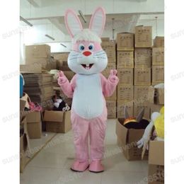 Halloween Pink Bunny Mascot Costume Animal theme character Carnival Adult Size Fursuit Christmas Birthday Party Dress