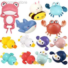 3PSCBath Toys Baby Toys Bathing Ducks Animal Cartoon Crab Whale Swimming Pool Water Game Chain Clockwork Funny Bath Toys for Baby 0 24 months