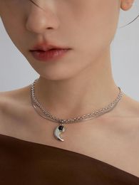 Pendant Necklaces LONDANY Necklace Original Crescent Obsidian Personality Women's Collarbone Chain