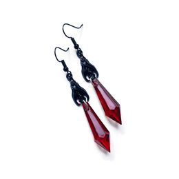 Dangle & Chandelier hot red and black jewel pendant earrings dark bat decorative earrings fashion exquisite jewelry earrings
