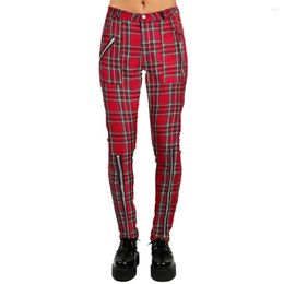 Women's Pants 2023 Spring Women Plaid Slim High Waist Stretch Pencil Female Trousers Grid Push Up England Style Long