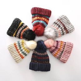 Beanies Beanie/Skull Caps Cable Knitted Bobble Hat Plain Mens Womens Beanie Warm Winter Pom Woolly Cap