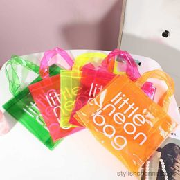 Stuff Sacks Women Summer Pink Jelly Beach Tote Bag Ladies Candy Colour Handbag Neon Bag Girls Transparent Shopper Bag