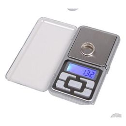 Weighing Scales Digital Jewelry Scale Gold Sier Coin Grain Gram Pocket Size Herb Mini Electronic Backlight 100G 200G 500G Fast Drop Dhcwa