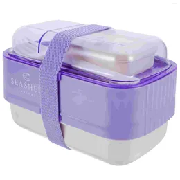 Dinnerware Sets Multi-use Premium Reusable Double-deck Convenient Bento Box For Kids Plastic Outdoor