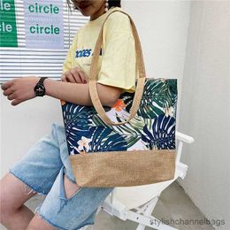 Stuff Sacks Fashion Folding Women Big Size Handbag Tote Ladies Casual Flower Printing Canvas Graffiti Shoulder Bag Beach Bolsa Feminina