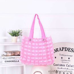 Stuff Sacks Solid Colour Inflatable Bag Square Beach Bag Shopping Lady Candy Colour Bubble Bag Female Bag designer bag hand bags women sac