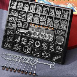 Intelligence toys Luban Lock Educational Intellectual Toys IQ Toys Metal Brain Teaser Metal Wire Puzzles Magic Trick Toy Key Lock