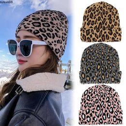 Beanie/Skull Caps Fashion Bonnet Winter Leopard Print Knit Hats for Women Hats Men Beanie Chapeau Casquette Femme Cap Bonnet Beanies Hip Hop Caps J230518