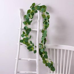 Decorative Flowers Artificial Rattan 2m Eucalyptus Money Leaf Encryption Home Wedding Decoration Green Plant