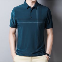 Men's Polos High Quality Men's Cotton Polo Shirt Summer High-end Business Casual Lapel Short Sleeve T-shirt Korean Clothing 230518