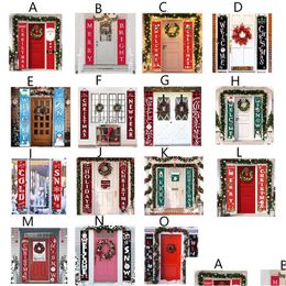 Christmas Decorations Couplet Banner Porch Sign Door Family Party Shop Mall Holiday Hanging Decoration 15 Patterns Drop Delivery Hom Dhme5