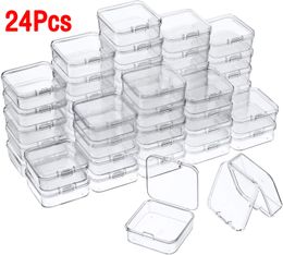Jewellery Stand 124 Pieces Small Clear Plastic Beads Storage Containers Box with Hinged Lid Case of Items Crafts Hardware 230517