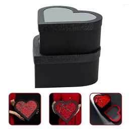Gift Wrap 2 Pcs Heart Shape Boxes Birthday Box Packaging Candy Party Favour Shaped