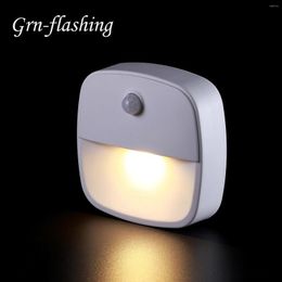 Night Lights 110V 220V Plug-in Light Warm White LED Motion Sensor Bedroom Bathroom Kitchen Hallway Stairs Restroom WC Energy Wall Lamp