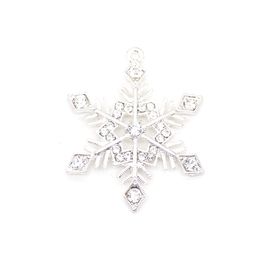 10pcs/lot Crystal Snowflake Shape Pendant Rhinestone Christmas Holiday Charm Pendants For Necklace