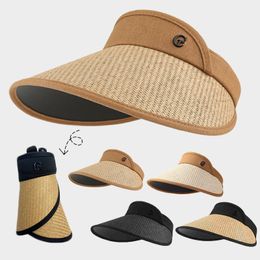 Wide Brim Hats Bucket Summer Visors Cap Foldable Large Sun Hat Beach for Women Straw Protection Outdoor Sports Fishing s 230517