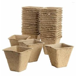 Planters 10 Pieces Square Plant Starter Peat Pots Flower Vegetable Seedlings Nursery Cup Paper Planter Pot Garden Supplies