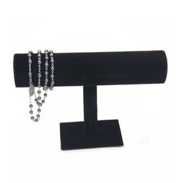 Jewellery Stand Black Velvet Bracelet Chain Watch TBar Rack Hard Display Holder Organiser 230517