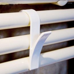 Hooks 1pcs White Hanger For Heated Towel Radiator Rail Bath Hook Holder Clothes Plegable Scarf Drying Space Rack