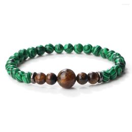 Strand Natural Tiger Eye Malachite Energy Healing Bracelets For Men Women Health Protection Elastic Rope Couples Jewelry Gift