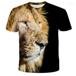 Men's T Shirts 2023 Personalized Lion T-shirt 3D Printed Short-sleeved Male Summer Hip-hop O-collar Casual Top