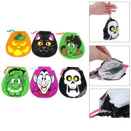 Other Festive Party Supplies Halloween Candy Bag Diy Pumpkin Ghost Skl Skeleton Witch Cat Kids Trick Or Treat Pe Dstring Bags Chil Dh504