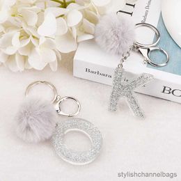 Keychains Keyring Silver Color English Letter Resin Keychain with Ball Words TO Handbag Charms for Woman