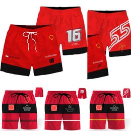 2023 New F1 Red Team Men Shorts Formula 1 Racing Driver Fashion Shorts Summer Men's Sports Casual Shorts Quick Dry Short Pants