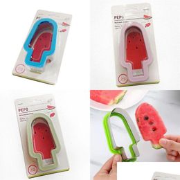 Fruit Vegetable Tools Watermelon Cutter Stainless Steel Cute Design Ice Cream Popsicle Slicing Gadget Drop Delivery Home Garden Ki Dhbra