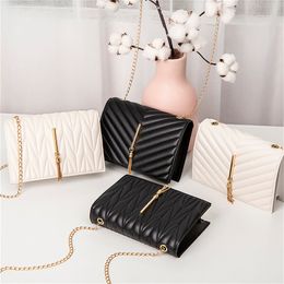 Waist Bags Women PU Leather Trend Lingge Crossbody Bag Fashion V Pattern Lattice Small Shoulder White Black Travel 23519