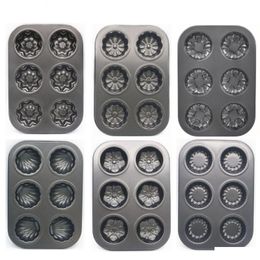 Baking Moulds Mods 6 Cup Carbon Steel Mold Sea Shell Shape Chocolate Cake Madeleine Pan Bakeware Decorating Tools Drop Delivery Home Dhxkz