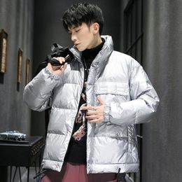 Outdoor Jackets Jackets&Hoodies Winter Fashion Men's White Duck Down Stand Collar Bright Face Jacket Sport Soft Shell Tooling Cargo Short C