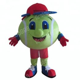 Halloween Green Tennis Ball Mascot Costume Performance simulation Cartoon Anime theme character Adults Size Christmas Outdoor Advertising Outfit Suit
