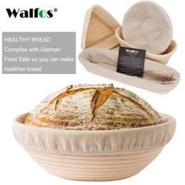 Cake Tools WALFOS Natural Rattan Fermentation Wicker Basket Dough Baguette French Bread Mass Proofing Baskets Banneton 230518