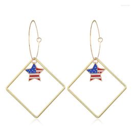 Hoop Earrings Independence DayAmerican Flag Stud Go With Long Geometric Valentines Costumes For Women Pencil