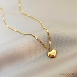 Summer Style Stainless Steel Love Necklace Clavicle Chain 18K Gold Colour Necklace For Women Fashion Jewellery Gift