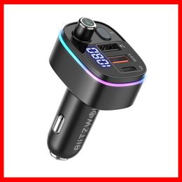BW-BC2 18W QC3.0 +PD Fast Charging Car Charger FM Transmitter USB Wireless Car phone Charger BT. V5.0 voltage Display Car-Charge Car-Charger Charging Quick Charge Free ship