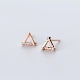 Stud Earrings MloveAcc 925 Sterling Silver Jewellery Fashion Cute Tiny Hollow Triangle Gift For Girls Kids Lady