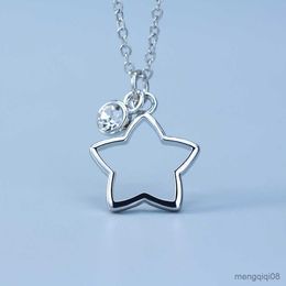 Jewellery On The Neck Hollow Star Pendant Necklaces For Women White Gold Colour Crystal Choker Chains Fashion Gifts