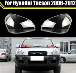 Car Headlight Lens Glass Lampcover Cover Transparent Lampshade Bright Shell Product For Hyundai Tucson 2006~2012-Right & Left