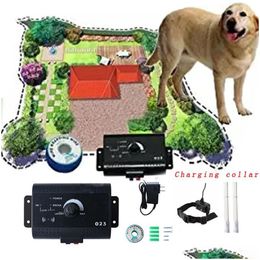 Dog Collars Leashes Electric Fence System Inground Waterproof Rechargeable Training For Pets Drop Delivery Home Garden Pet Supplies Dhysz