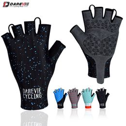 Cycling Gloves DAREVIE Cycling Gloves Pro Light Soft Breathable Cool Dry Half Finger Cycling Glove Anti Slip Shockproof Bike Gloves MTB Road 230518